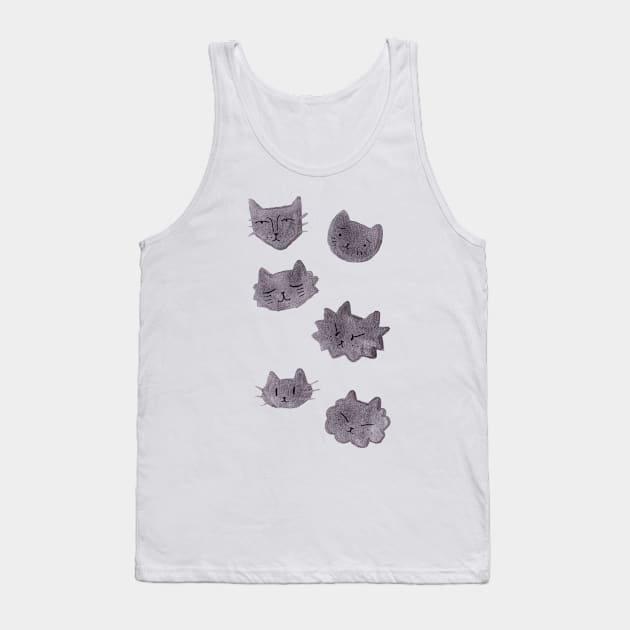 Black Cat Faces Tank Top by saradaboru